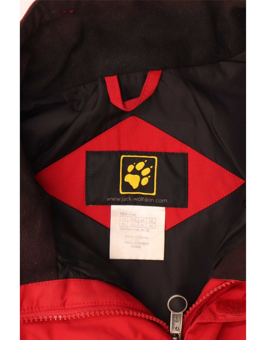 Jack Wolfskin Mens Windbreaker Jacket UK 44 XL Red Colourblock Polyamide