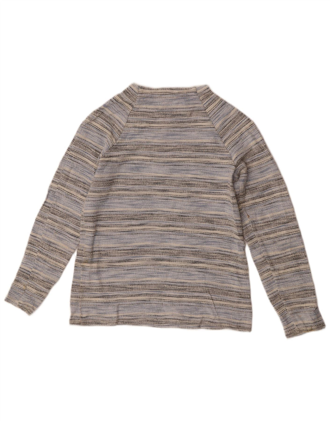 Top da donna a maniche lunghe Oasis UK 10 piccolo cotone a righe blu