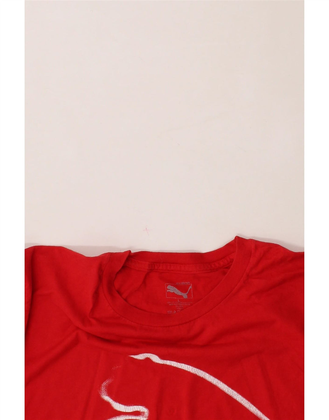 PUMA Mens Graphic T-Shirt Top Large Red Cotton Vintage Puma and Second-Hand Puma from Messina Hembry 