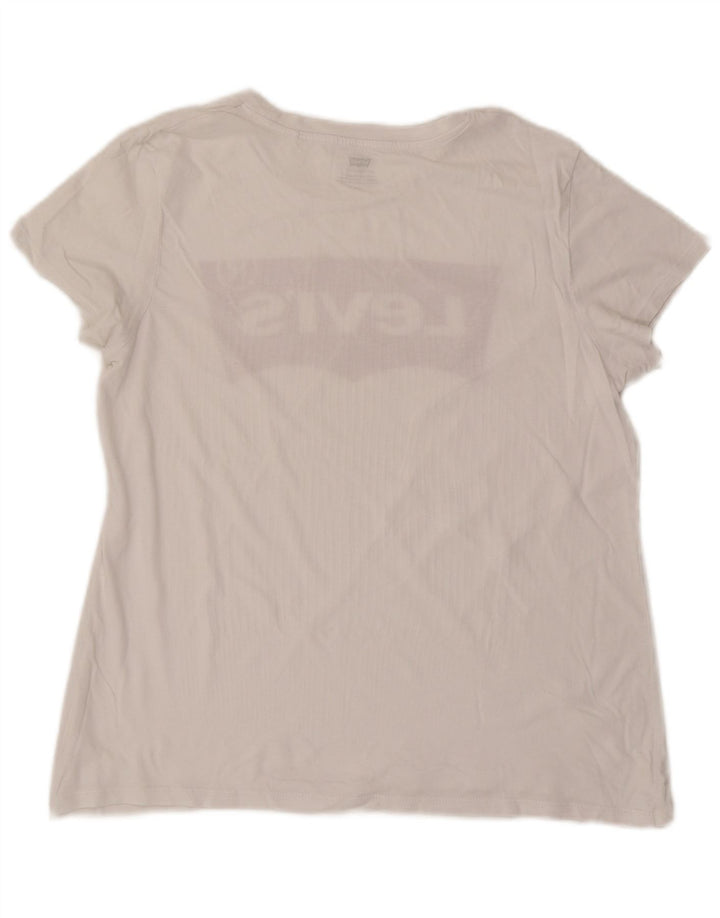 Levi's Womens Graphic T-Shirt Top UK 16 Large White