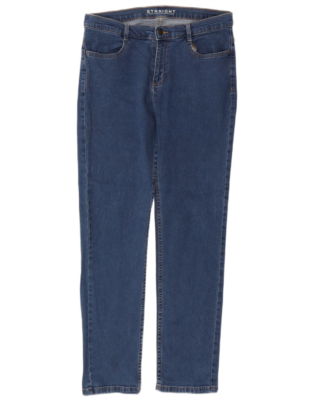 Marks & Spencer Damen Straight Jeans UK 12 Medium W32 L30 Blaue Baumwolle