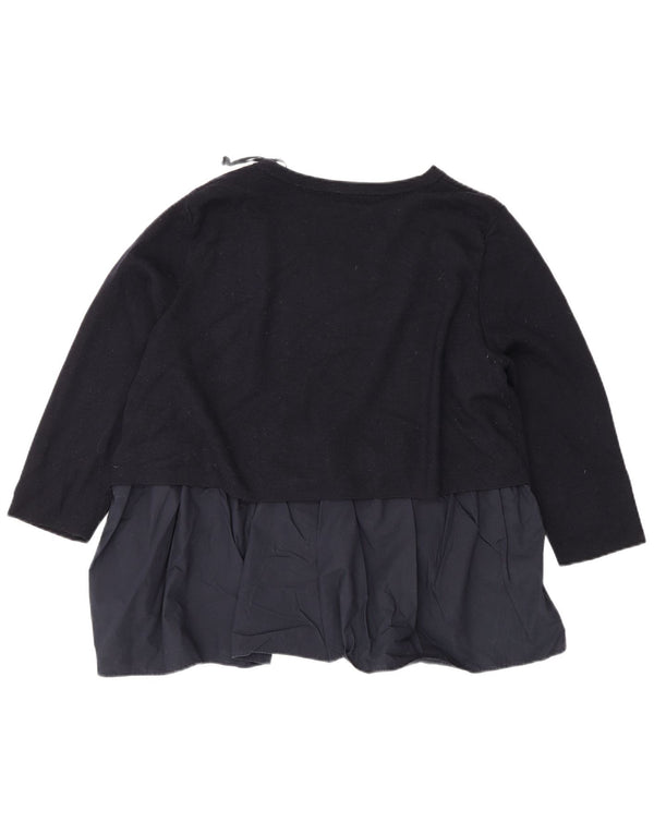 Maglione da donna con scollo a barca con maniche a 3/4 Cos UK 16 Large in lana blu navy