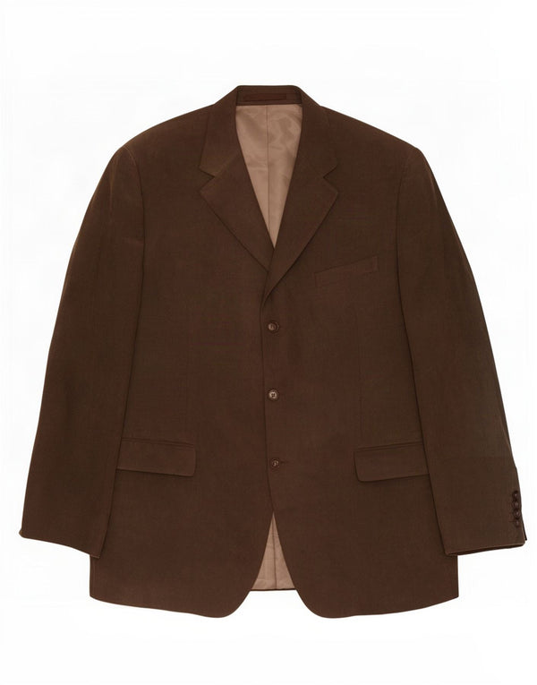 Jaqueta blazer masculina de veludo cotelê Marks & Spencer com 3 botões Reino Unido 44 XL marrom