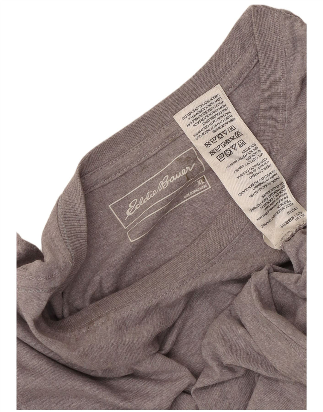 EDDIE BAUER Herren T-Shirt Top XL Grau Baumwolle
