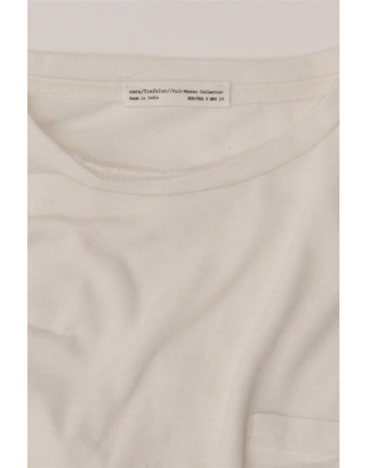 Zara Womens Trafaluc Top Long Sleeve UK 10 Small White