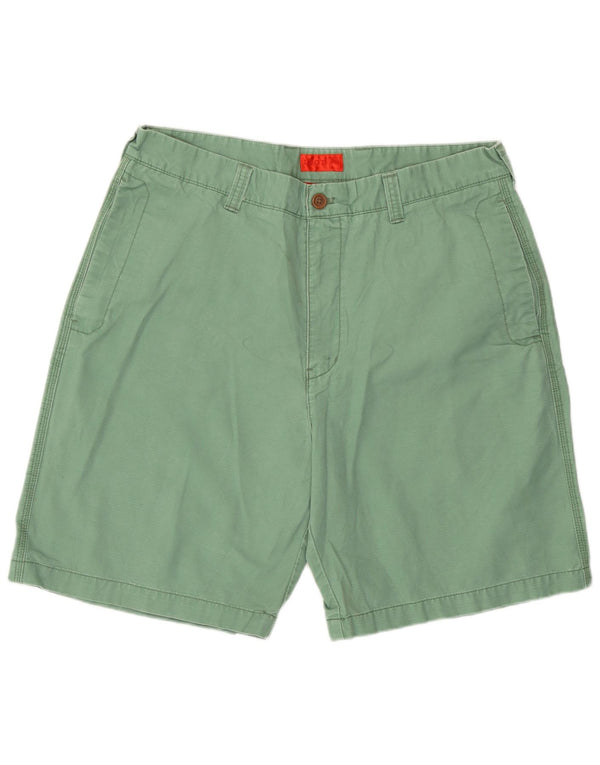 Izod Mens Chino Shorts W36 XL Green Cotton