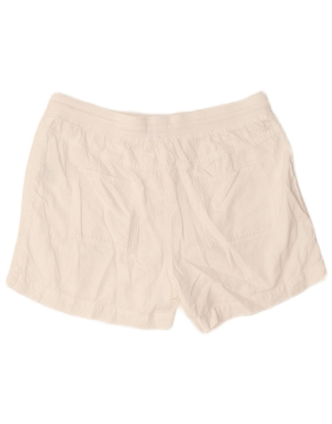 Marks & Spencer Womens Shorts UK 14 Large W32 White Linen