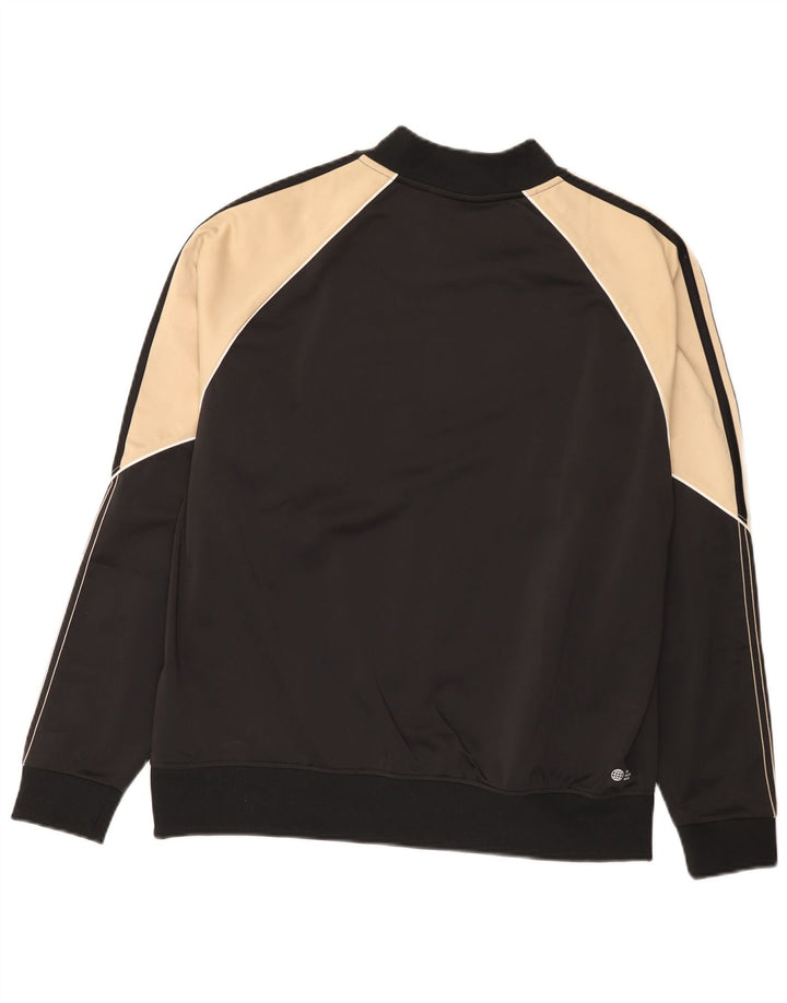Adidas Mens Tracksuit Top Jacket Medium Black Colourblock Polyester