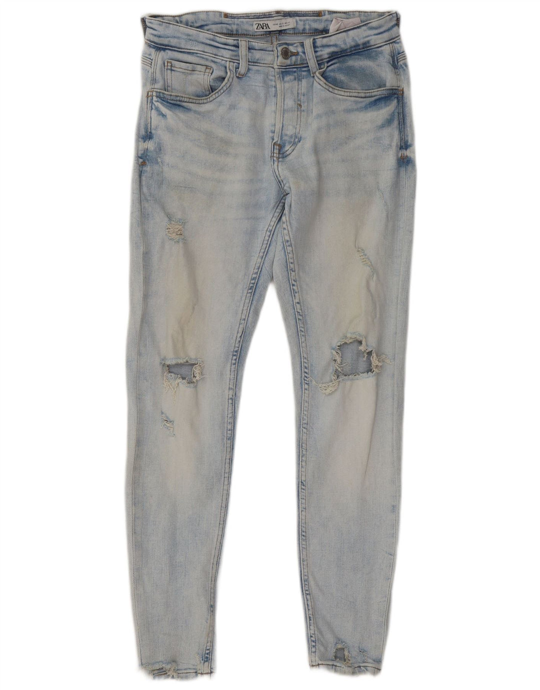 Zara Mens Distressed Skinny Jeans EU 40 Medium W31 L29 Blue
