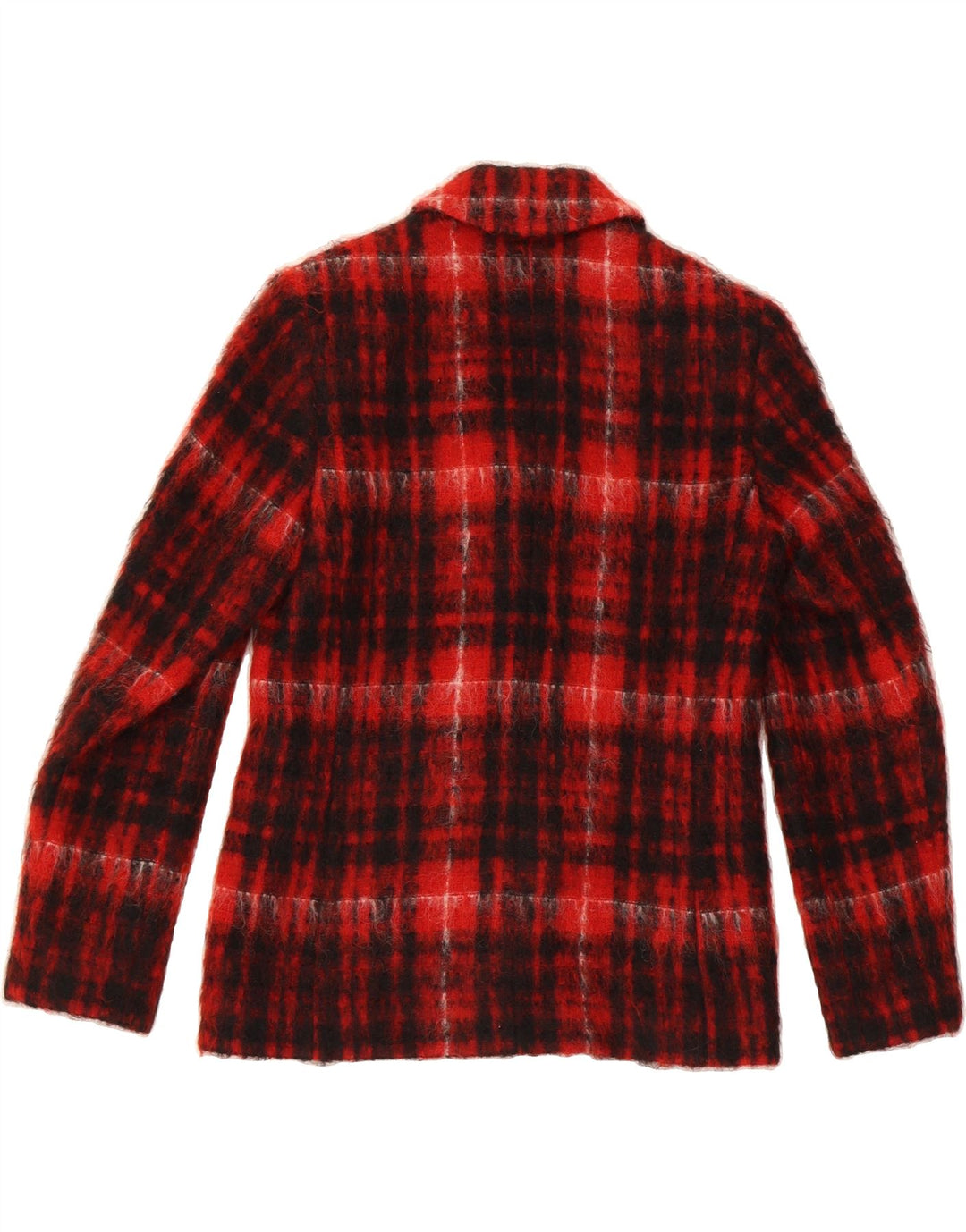 LIBRA Womens 3 Button Blazer Jacket UK 10 Small Red Check Acetate Vintage Libra and Second-Hand Libra from Messina Hembry 