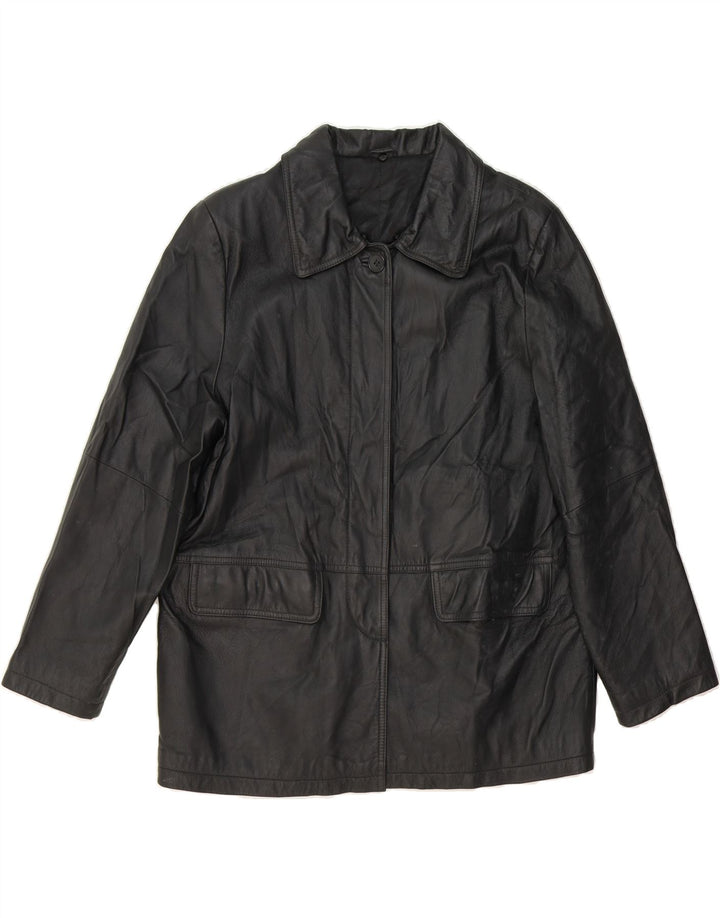 CANDA Womens 3/4 Sleeve Leather Jacket IT 48 XL Black Leather Vintage Canda and Second-Hand Canda from Messina Hembry 