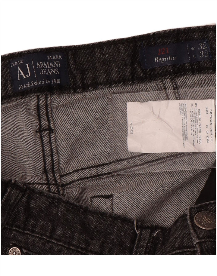 Armani Womens Straight Jeans W32 L28 Grey Cotton