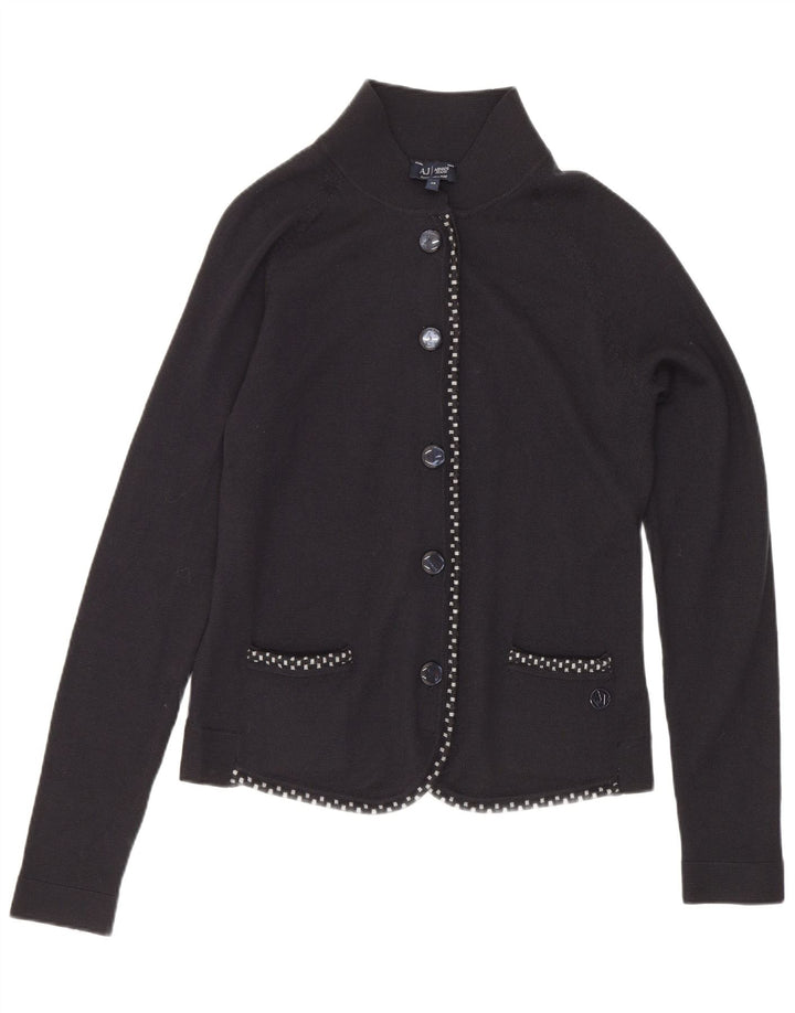 Armani Jeans Womens Crop Cardigan Sweater IT 40 Small Black