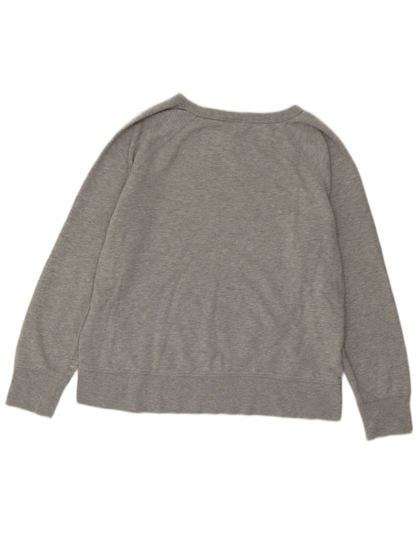 Gap Womens Graphic Sweatshirt Jumper UK 16 Large Grey Flecked Cotton
