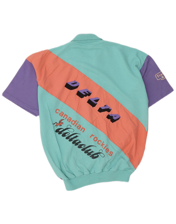 vintage Mens Graphic Sweatshirt Jumper Grand Colorblock multicolore