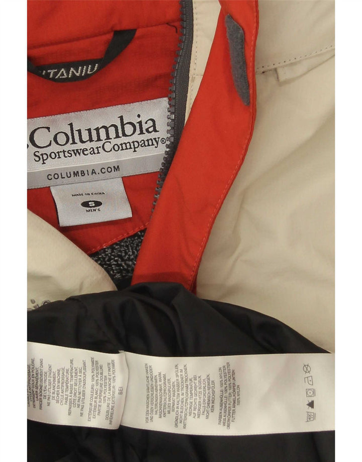 Columbia Mens Titanium Ski Jacket UK 36 Small Red Colourblock Nylon