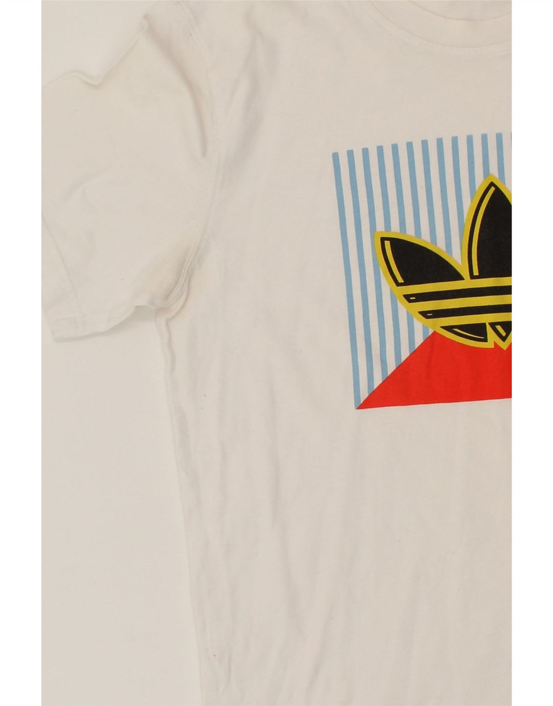 ADIDAS Mens Graphic T-Shirt Top Small White Cotton Vintage Adidas and Second-Hand Adidas from Messina Hembry 