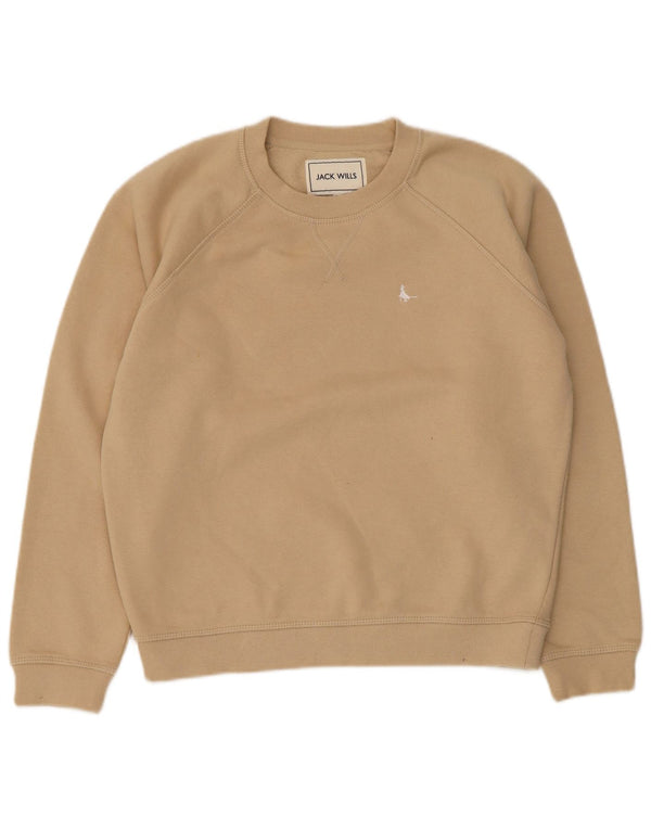 Jack Wills Dame Oversized Sweatshirt Jumper UK 8 Small Beige Bomuld