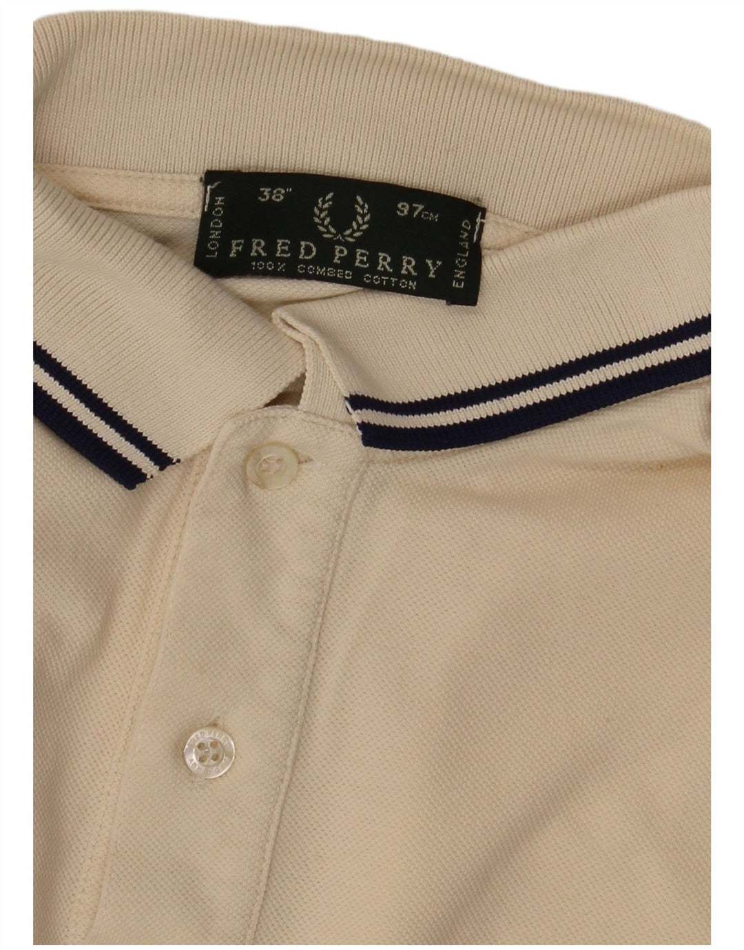 Fred Perry Herren Poloshirt Small Beige Baumwolle