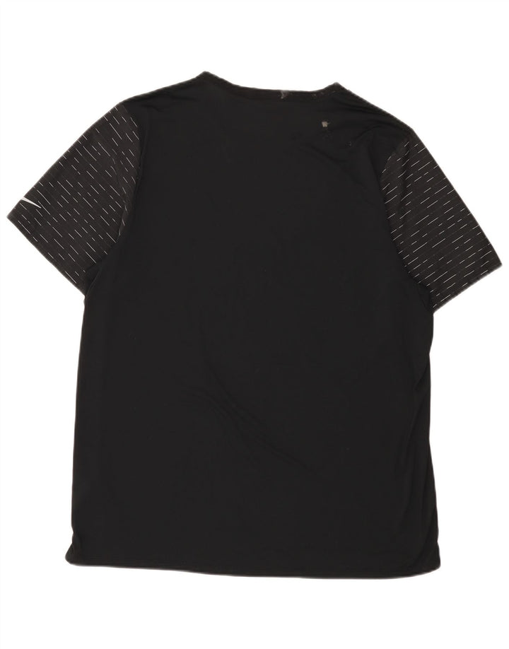 Nike Mens Dri Fit T-Shirt Top XL Black Pinstripe Polyester