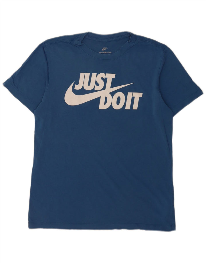 Nike Mens Graphic T-Shirt Top Medium Blue Cotton