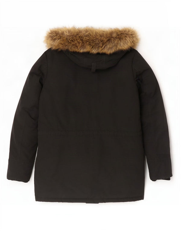 Tommy Hilfiger Chaqueta acolchada con capucha para hombre UK 40 Large Algodón negro