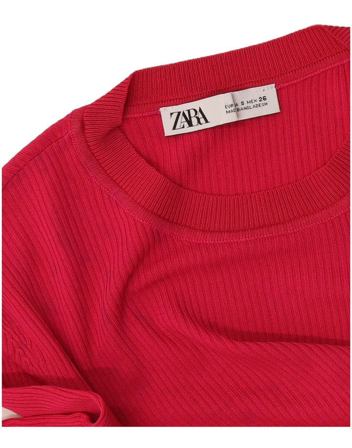 Top femeie Zara cu mânecă lungă UK 10 mic roz