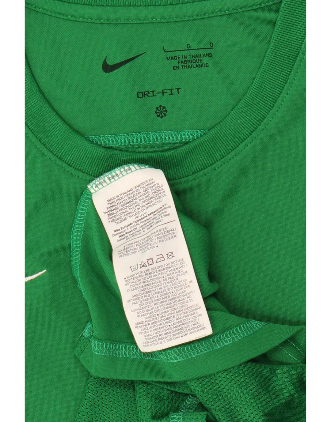 Nike Dame Dri Fit T-Shirt Top UK 14 Stor Grøn Polyester