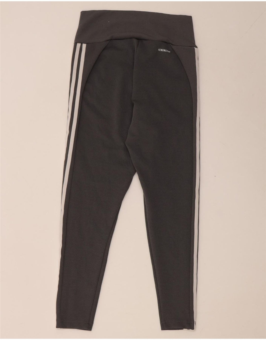 Adidas Womens Aeroready Crop Leggings UK 12/14 Medium Grey Polyester