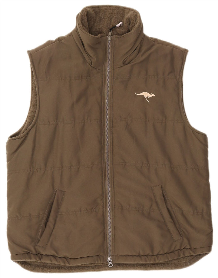 Kangaroos Womens Padded Gilet UK 16 Large Khaki Polyester