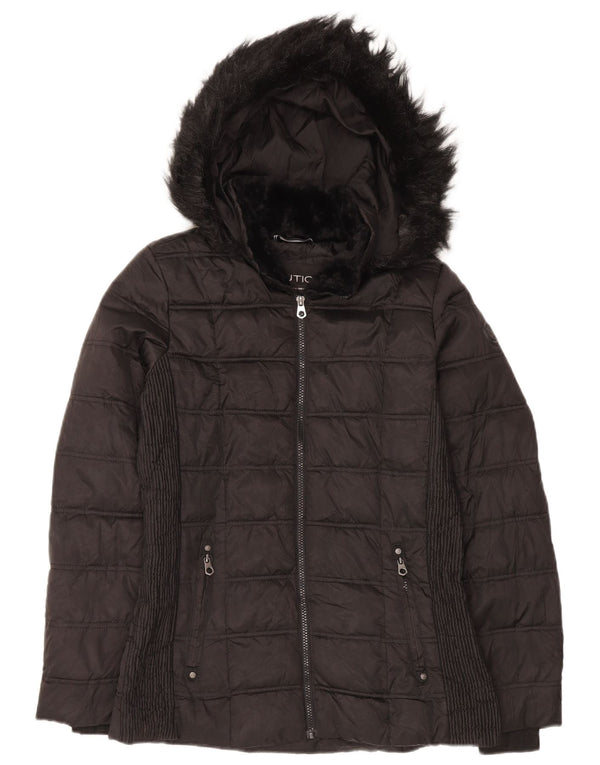 Nautica Womens Hooded Oversized Padded Jacket UK 10 Small Black Polyester
