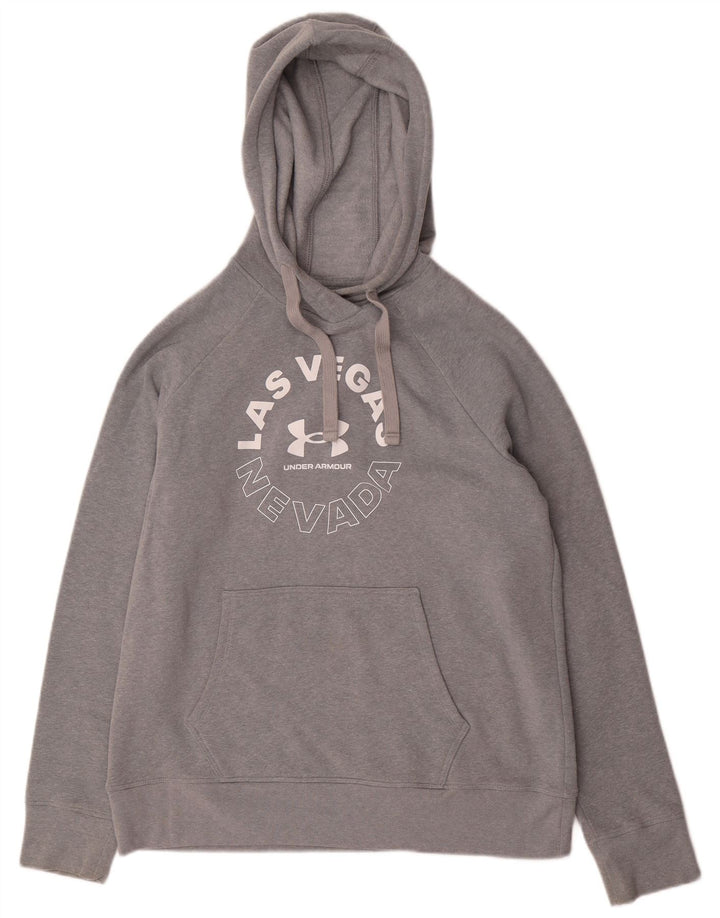 Under Armour Mens Nevada Graphic Hoodie Jumper Medium Grey Cotton