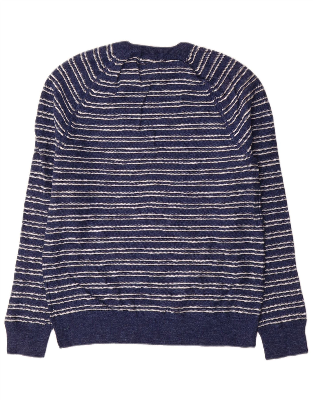 Marks & Spencer Mens Crew Neck Jumper Sweater Medium Navy Blue Striped