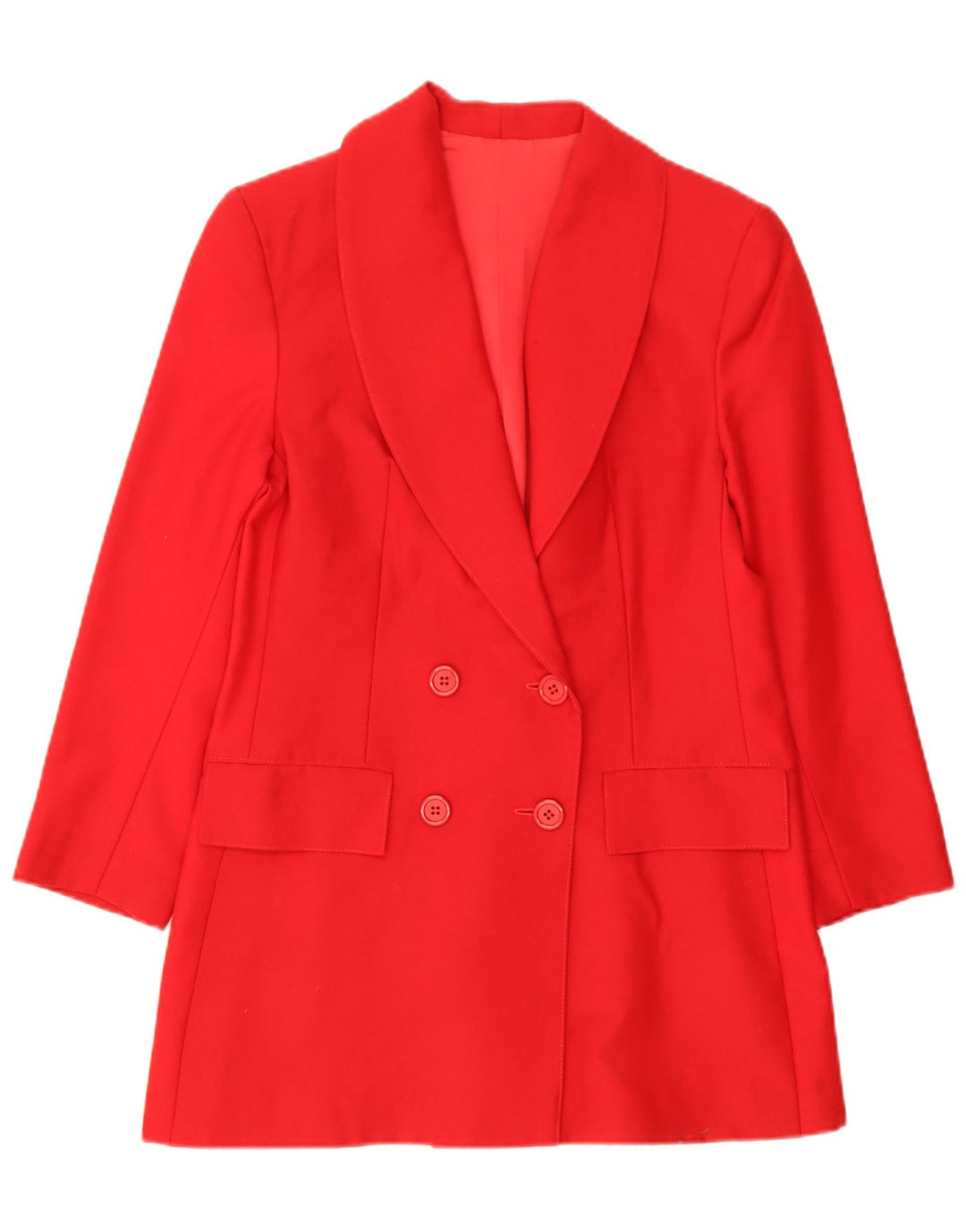 Giacca blazer doppiopetto vintage da donna UK 12 rossa media