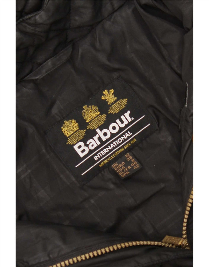 Damska pikowana kurtka parka z kapturem Barbour UK 12, średnia czarna