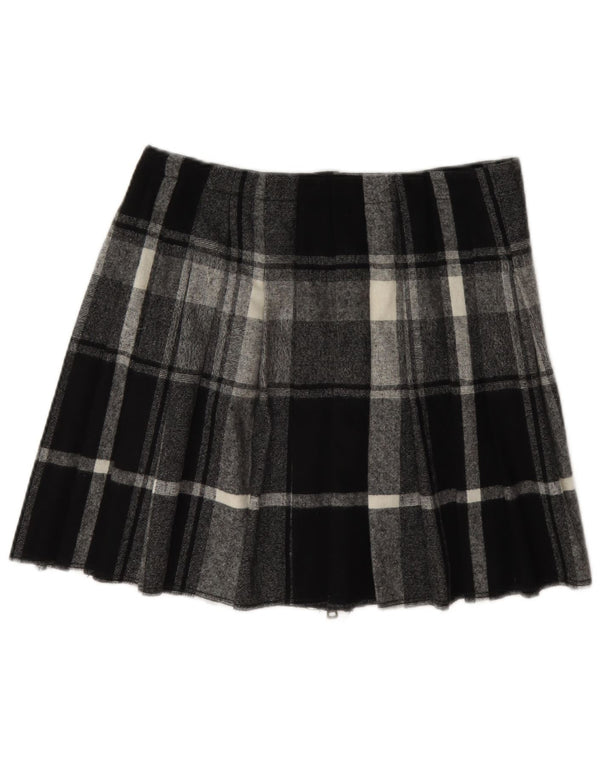 Mini gonna a pieghe da donna Max & Co. UK 6 XS W28 lana scozzese nera