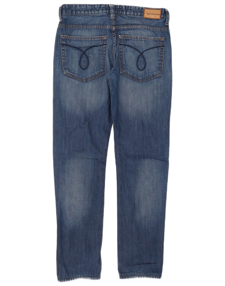 Calvin Klein Womens Slim Jeans W30 L32 Blue Cotton