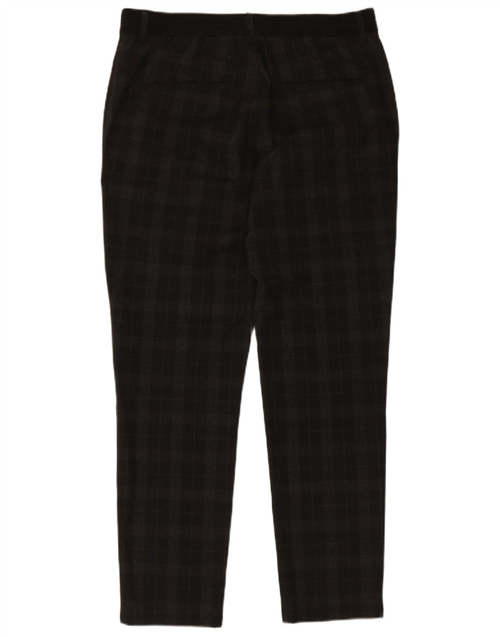Zara Mens Tapered Chino Trousers Medium W31 L28 Black Check