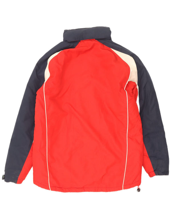 Asics Giacca a vento grafica da uomo UK 40 Large Rosso Colourblock Poliestere