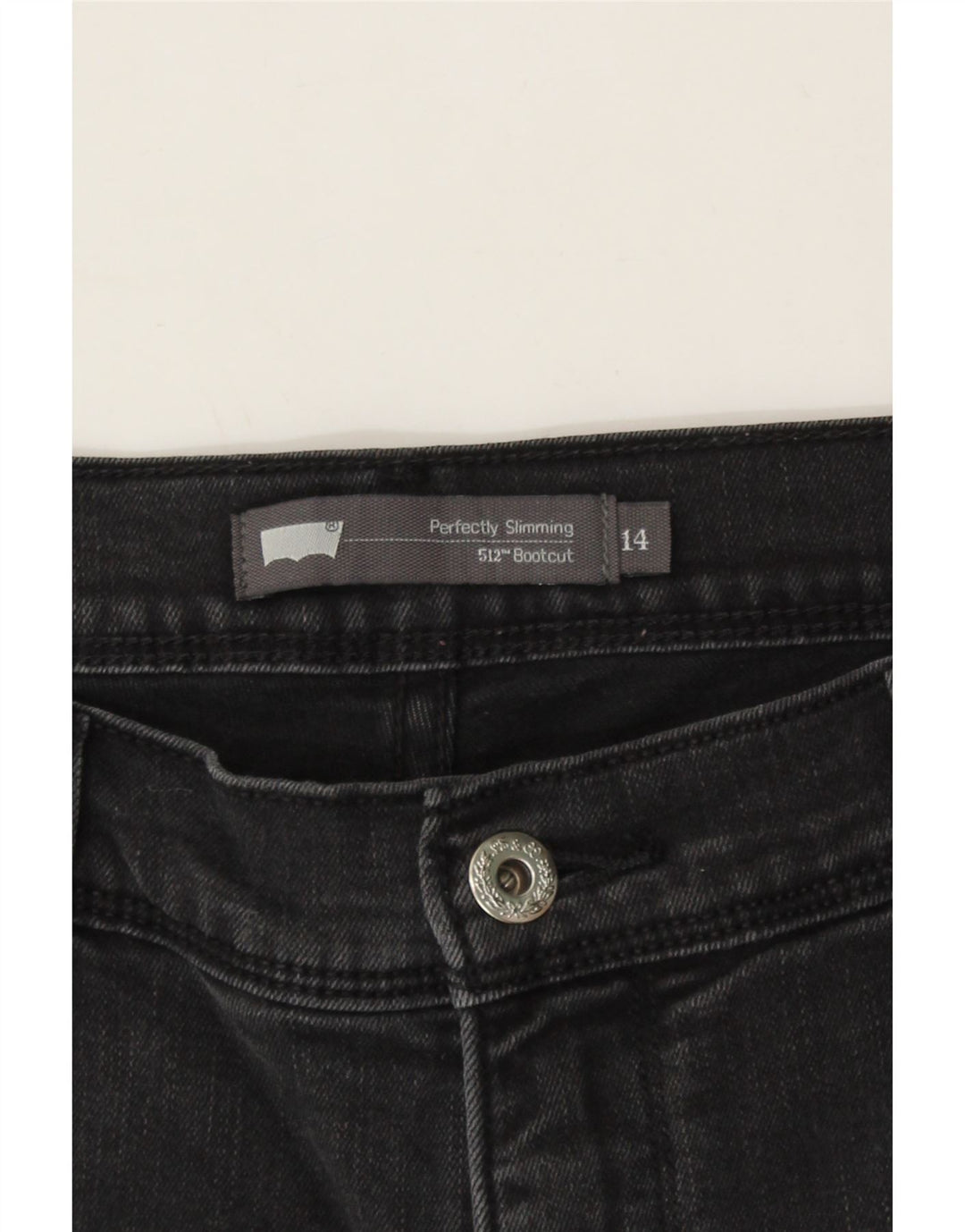 LEVI'S Womens 512 Distressed Bootcut Jeans US 14 XL W30 L31 Black Vintage Levi's and Second-Hand Levi's from Messina Hembry 
