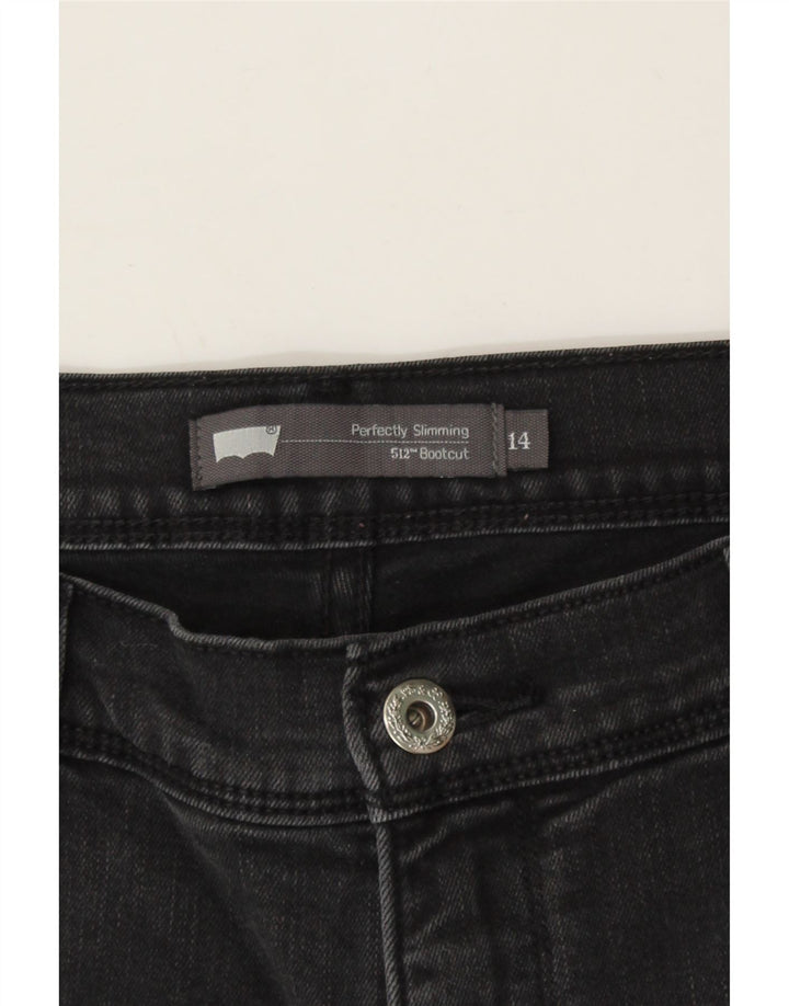 LEVI'S Womens 512 Distressed Bootcut Jeans US 14 XL W30 L31 Black Vintage Levi's and Second-Hand Levi's from Messina Hembry 
