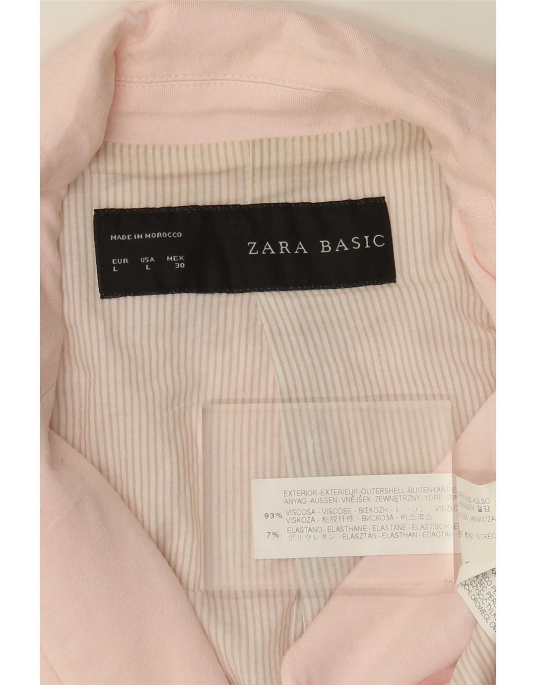Zara Dame 1 Knap Blazer Jacket UK 14 Large Pink Viscose
