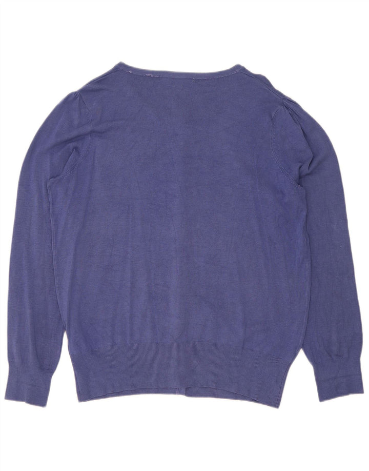 Marks & Spencer Womens Cardigan Sweater UK 16 Large Blue Viscose