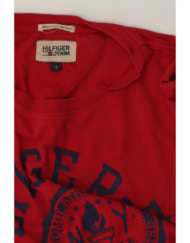 Tommy Hilfiger Mens Graphic T-Shirt Top Small Red Cotton