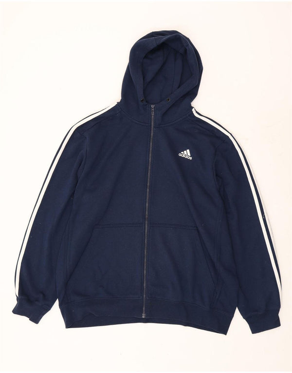 Adidas Mens Climalite Zip Hoodie Sweater XL Navy Blue Polyester