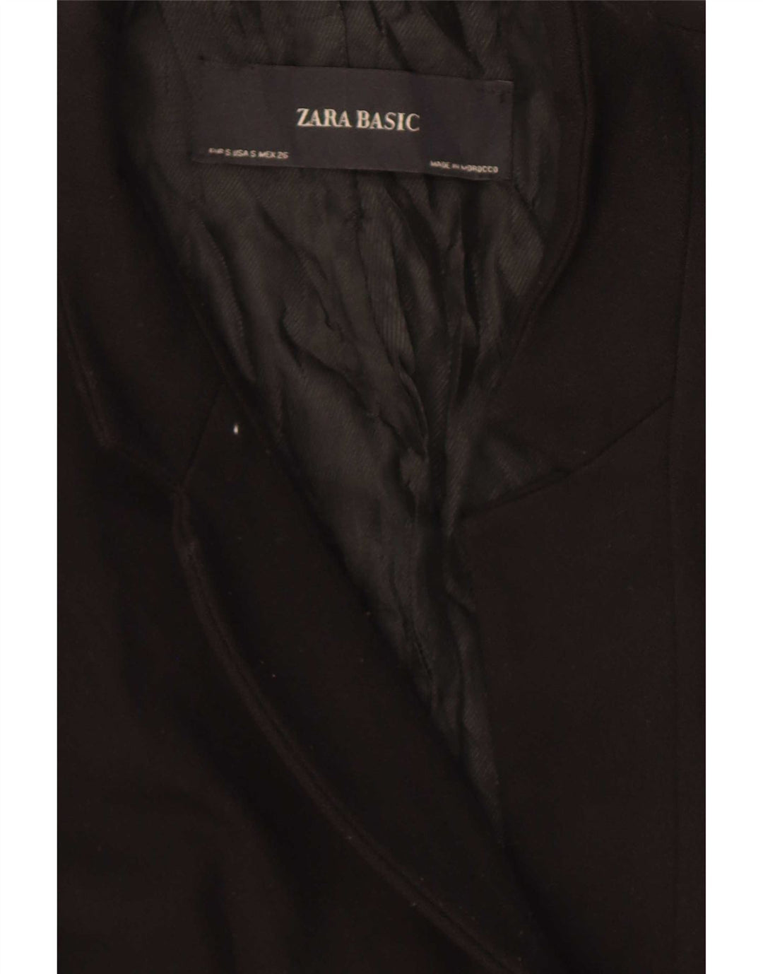 Zara Mujer Chaqueta Blazer Larga UK 10 Small Black