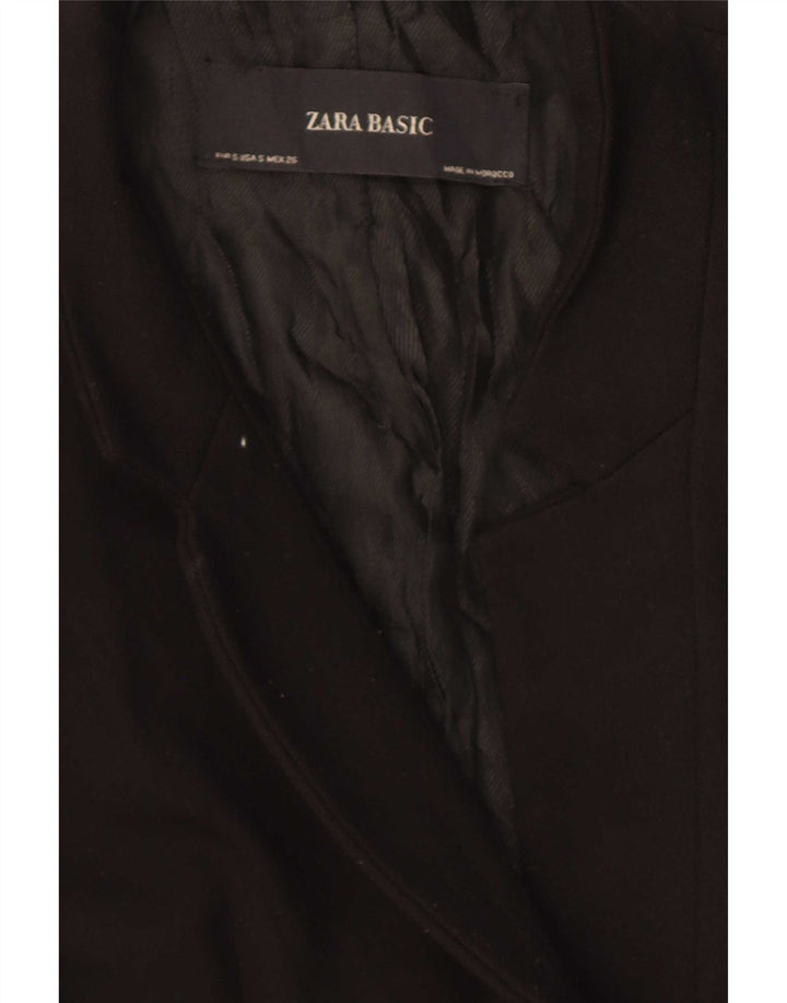 Zara Mujer Chaqueta Blazer Larga UK 10 Small Black