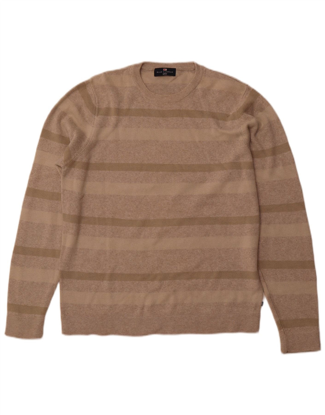Marks & Spencer Herren-Pullover mit Rundhalsausschnitt, mittelbeige Baumwolle