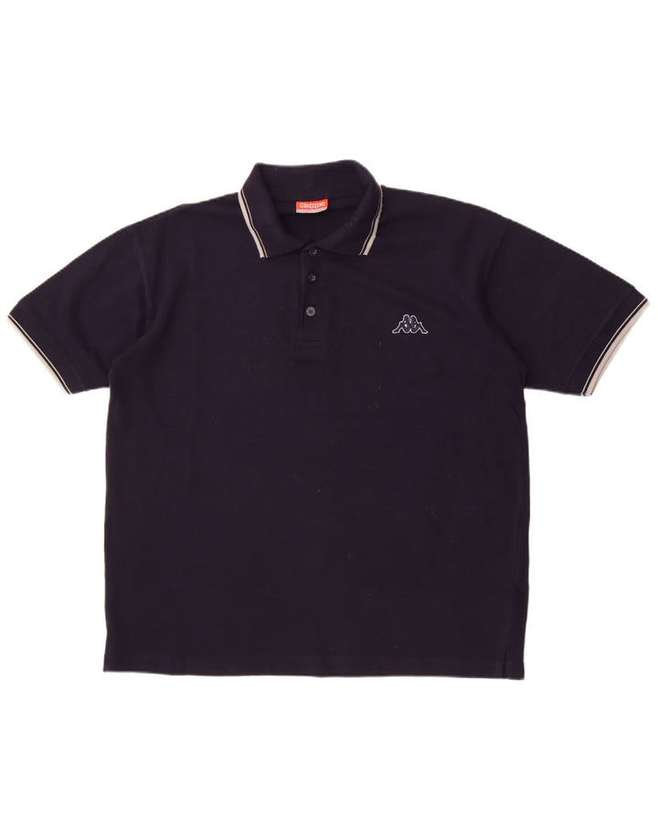 Kappa Mens Polo Shirt Medium Navy Blue Cotton