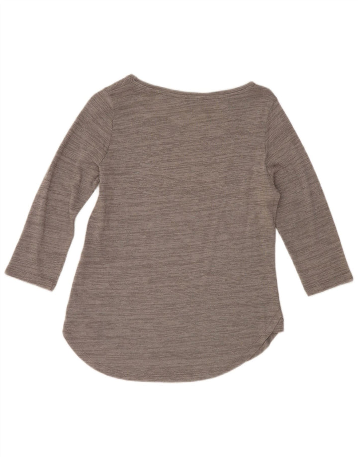 Marks & Spencer Womens Top 3/4 Sleeve UK 10 Small Grey Flecked Viscose